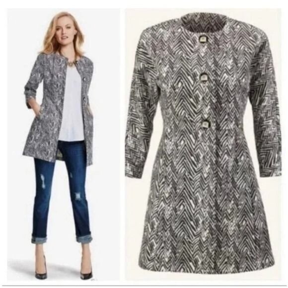 CABI 3034 Zig Zag Ponte Knit Jacket Coat size Small - Picture 1 of 6